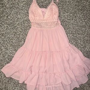Pink Lily A Romantic Twist Dress Pink Lace